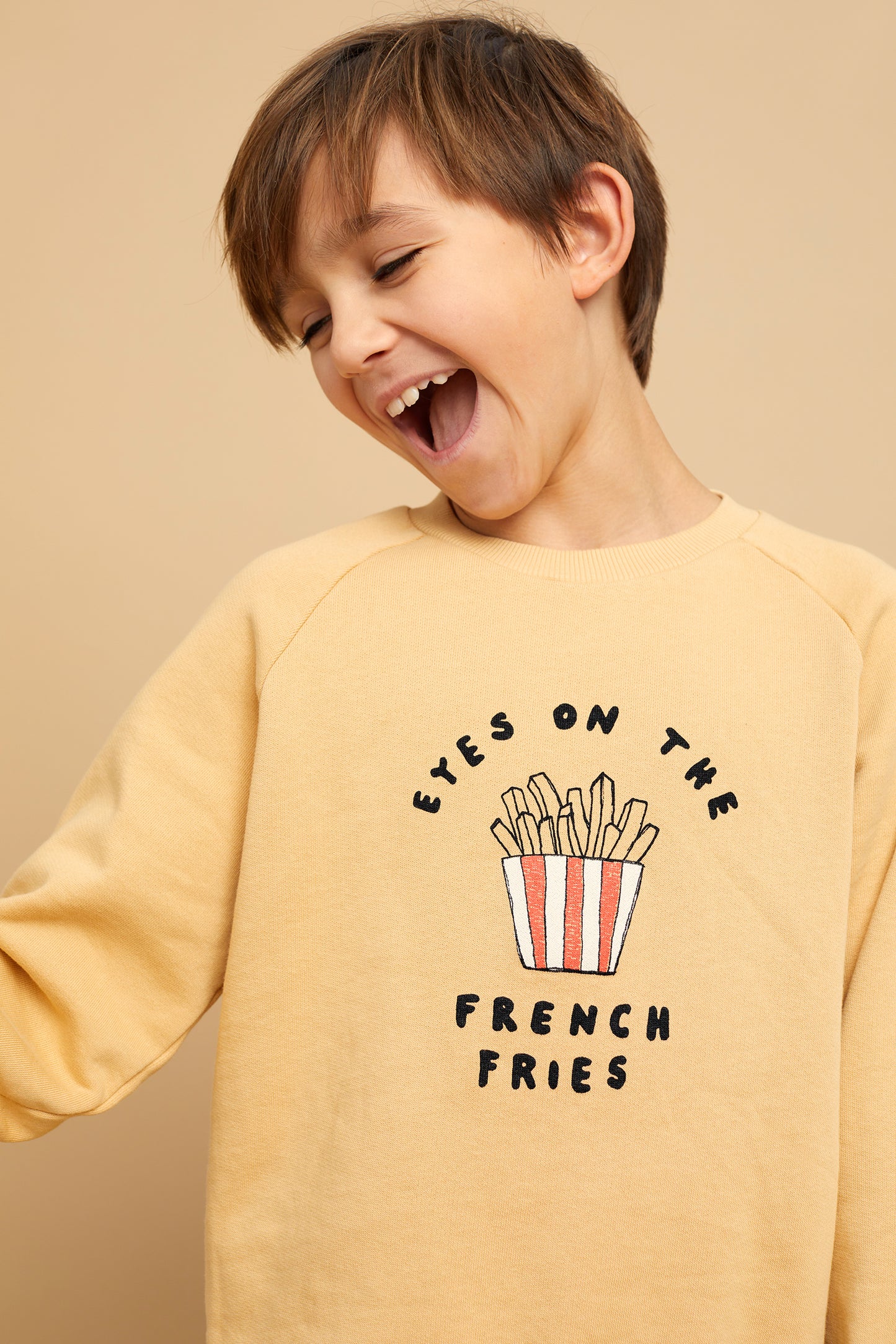 Felpa sabbia stampa French Fries