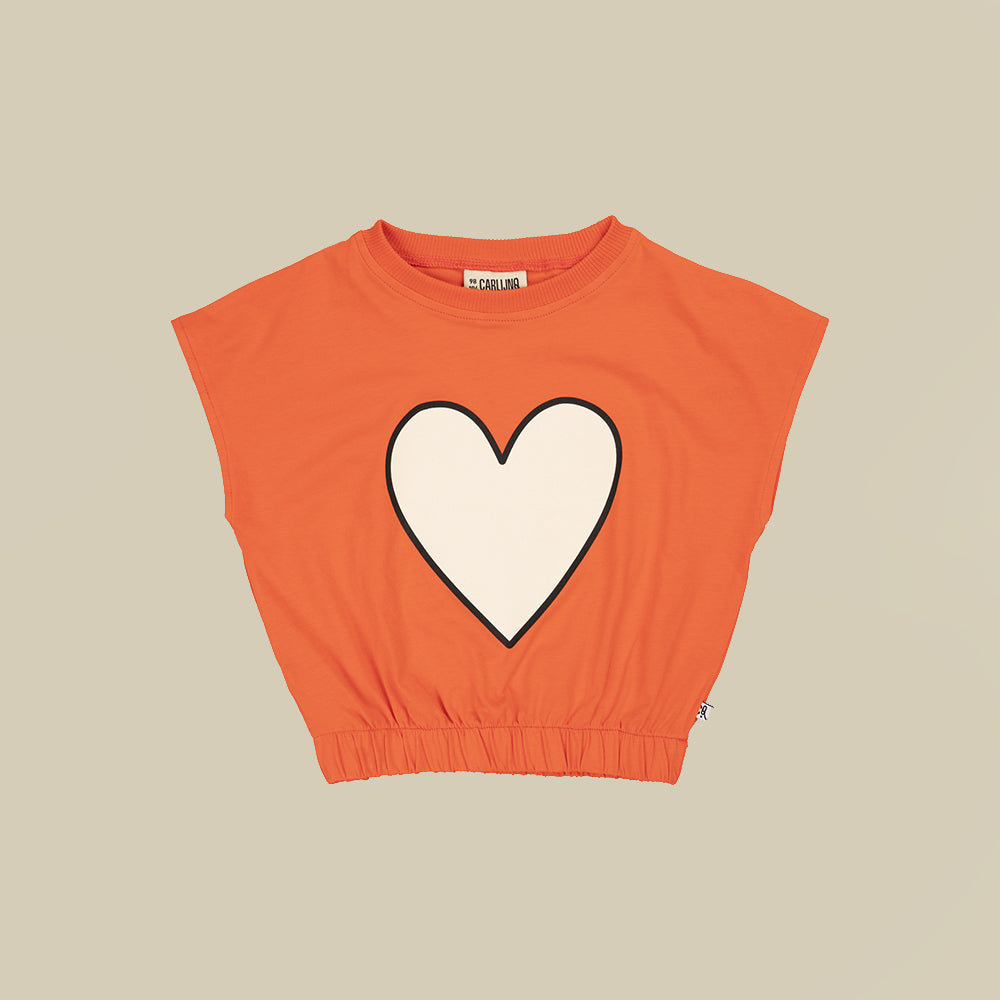 Balloon top rosso con stampato un cuore