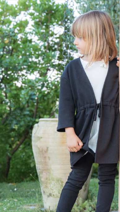 Cardigan nero felpato