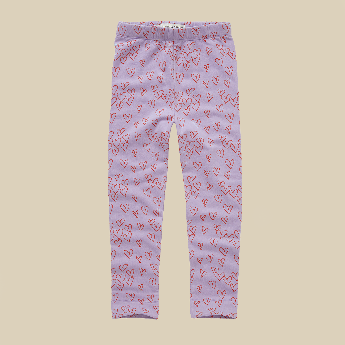 Leggings lavanda con cuori