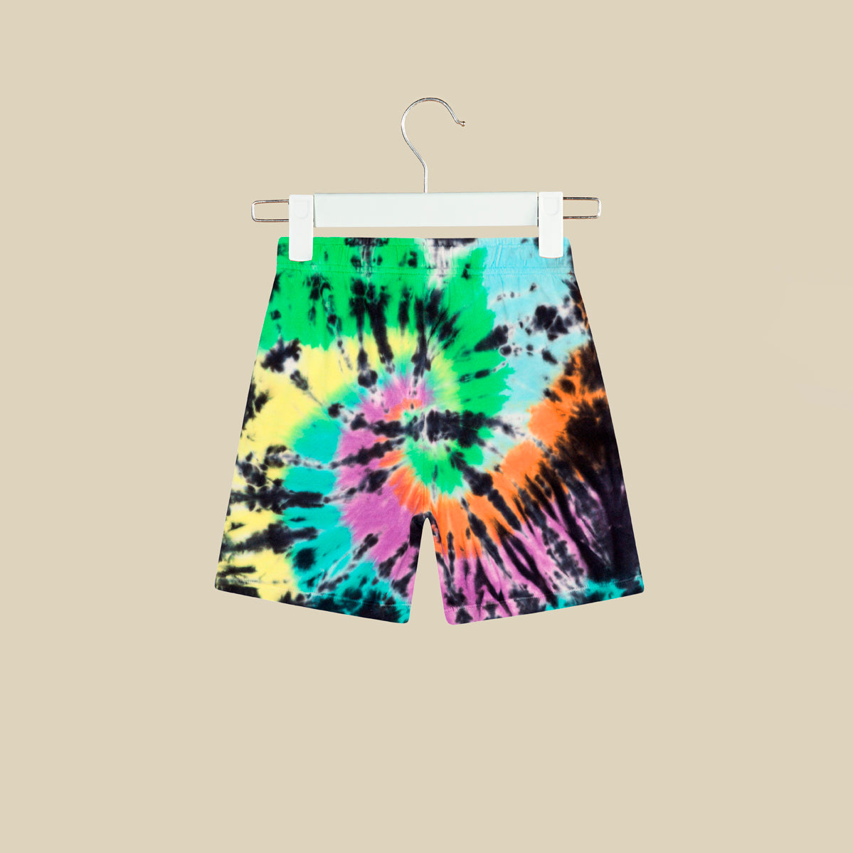 Shorts neri tie-dye multicolor