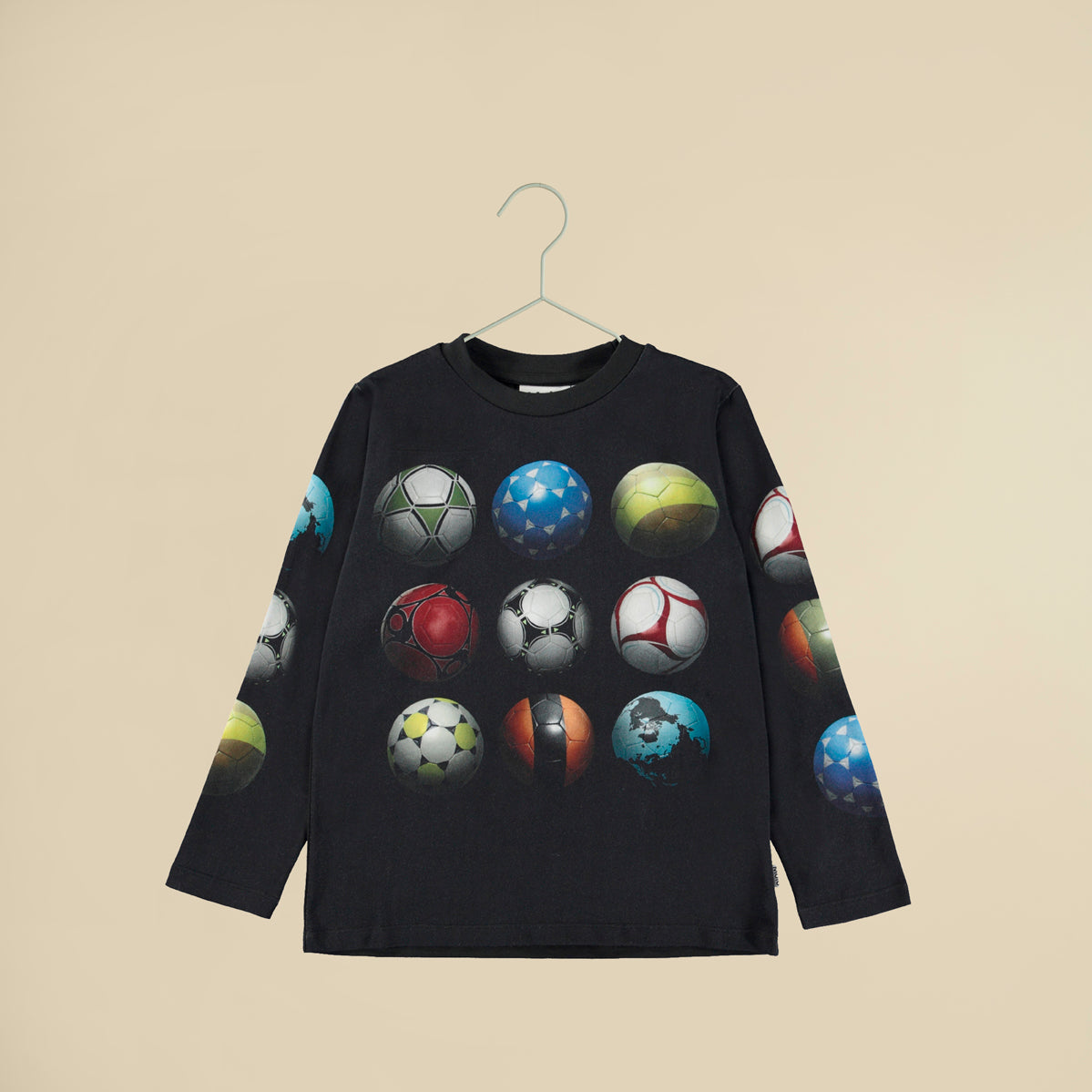 Maglietta nera maniche lunghe con palloni