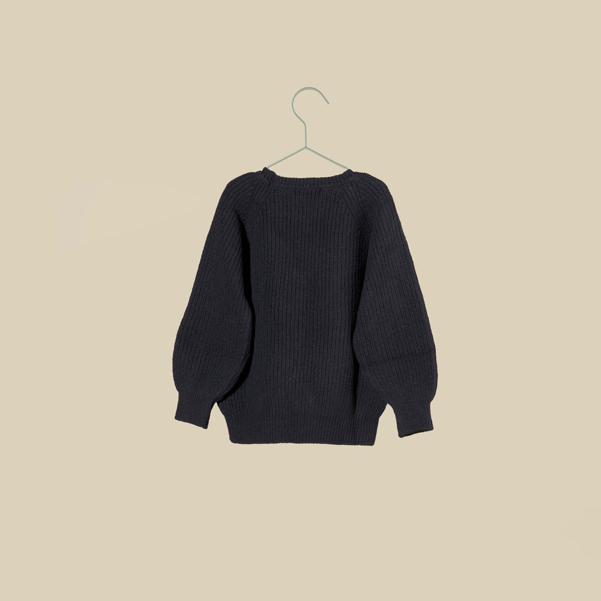 Maglione girocollo blu navy in lana