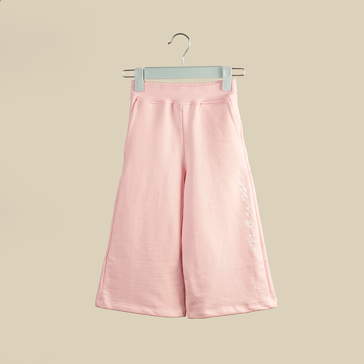 Pantalone a palazzo in cotone rosa