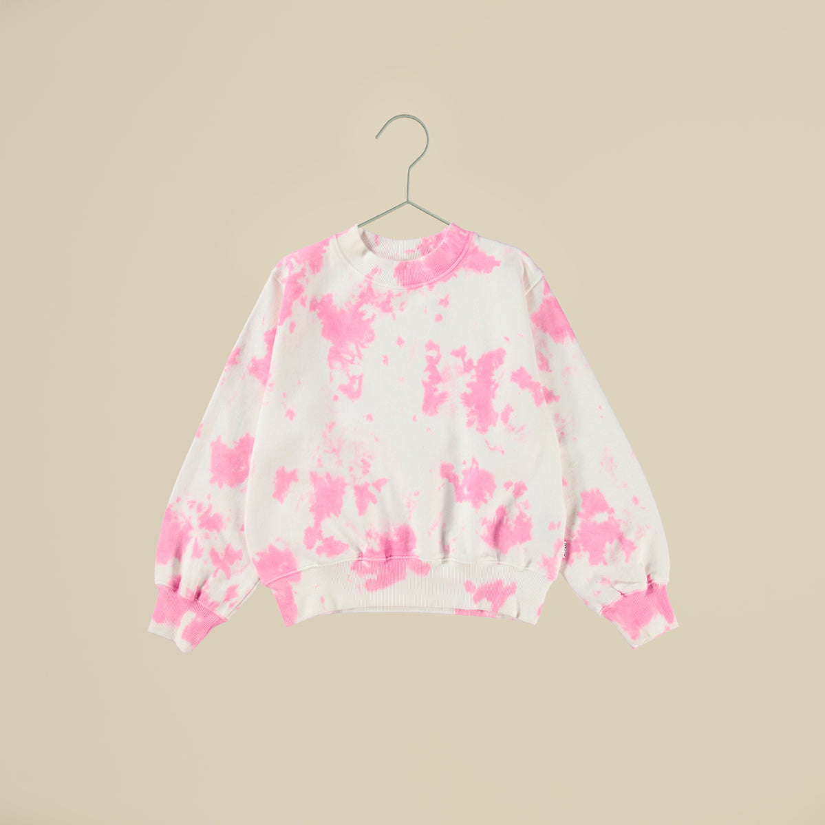 Felpa rosa tie-dye girocollo