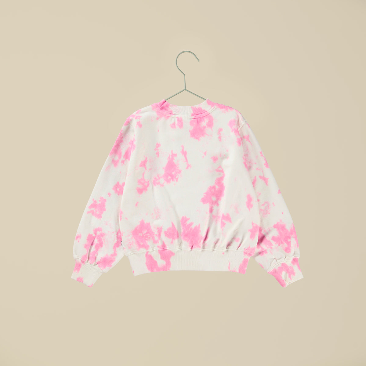 Felpa rosa tie-dye girocollo