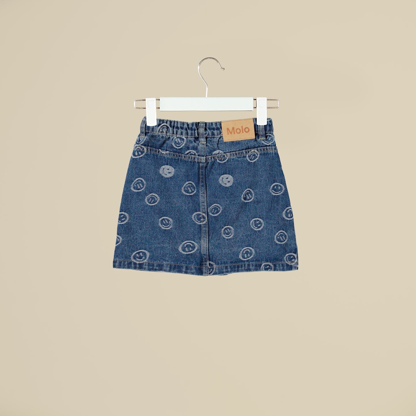 Minigonna in jeans con stampe Smile