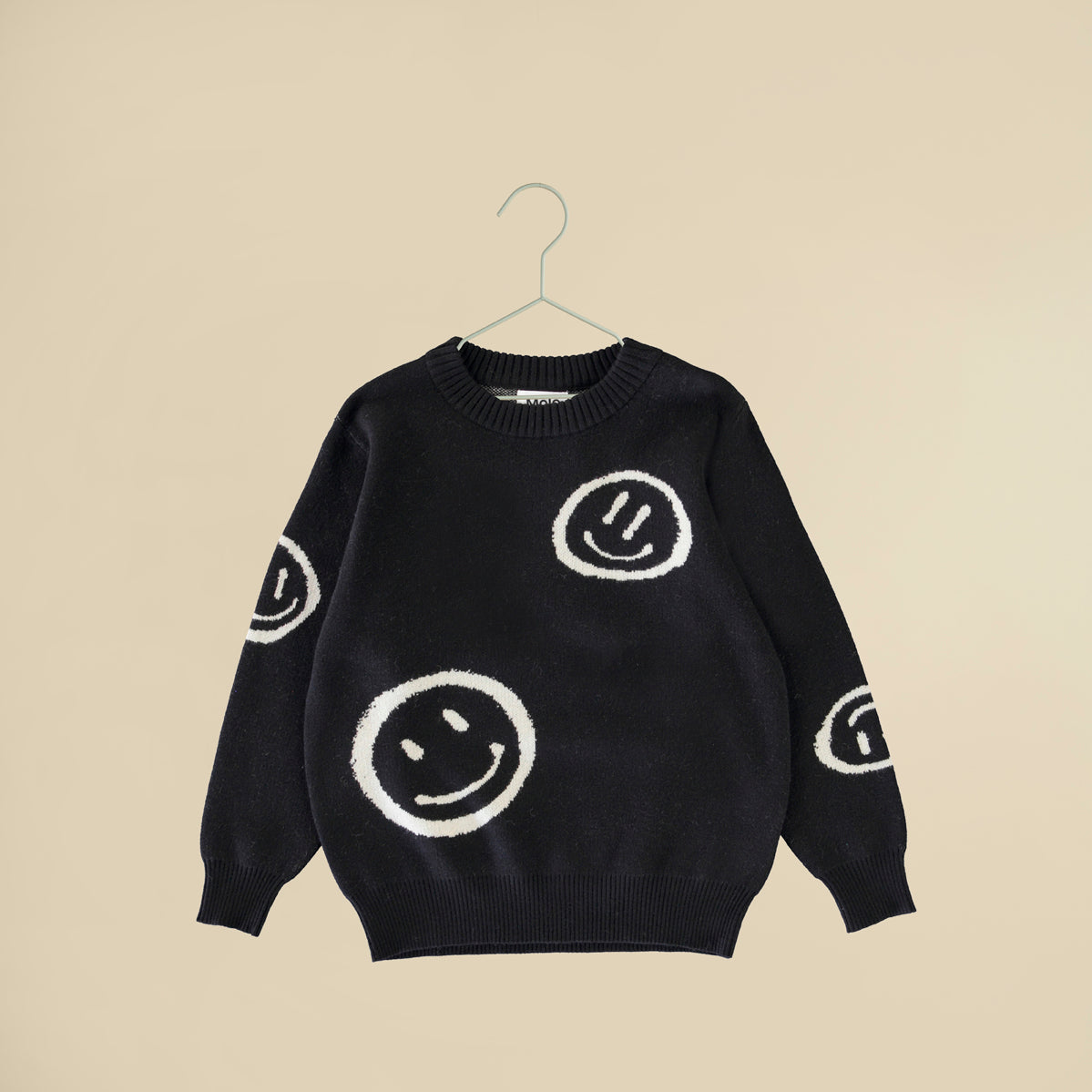 Maglione nero con stampe Smile all over