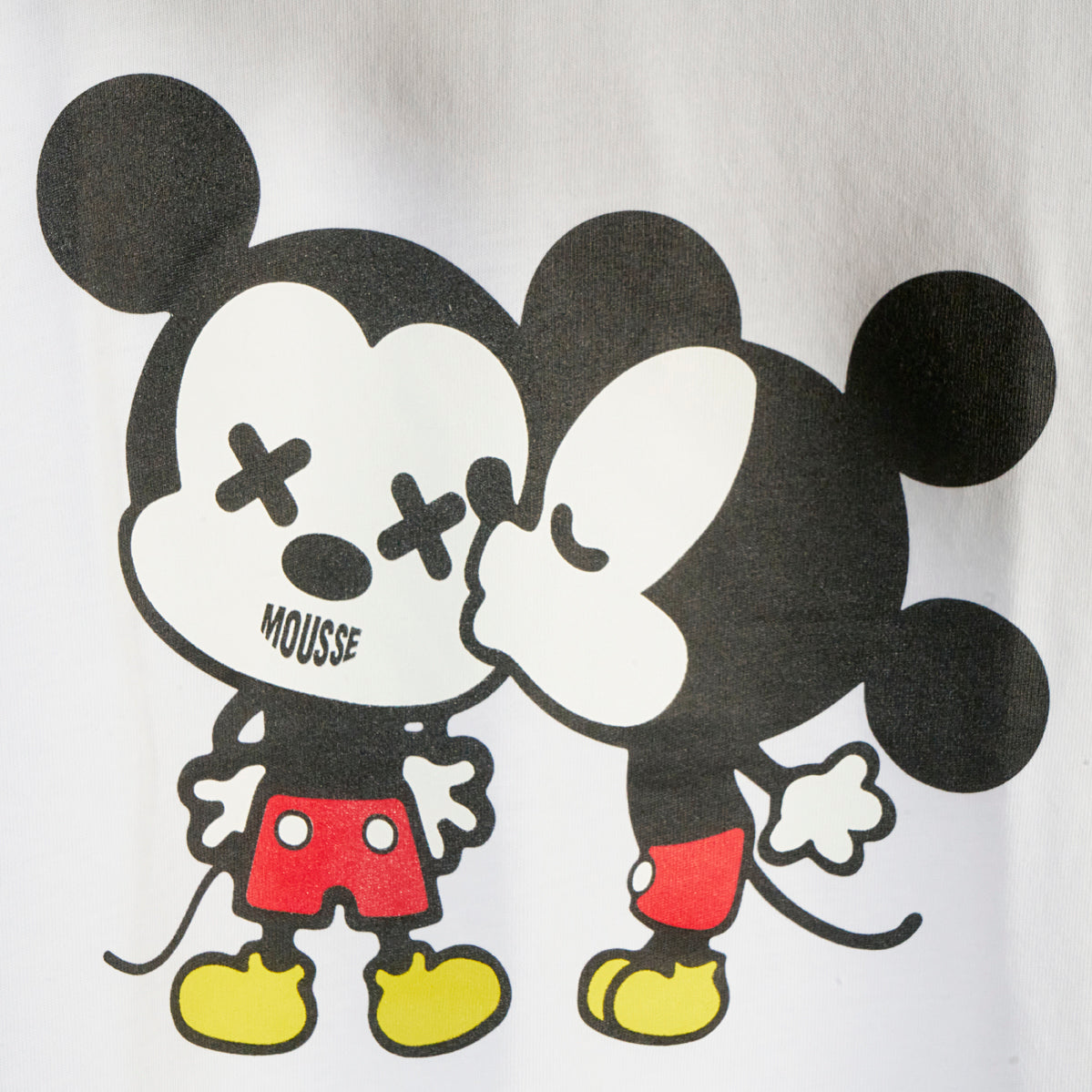 T-shirt bianca maniche corte "Kiss Mickey"