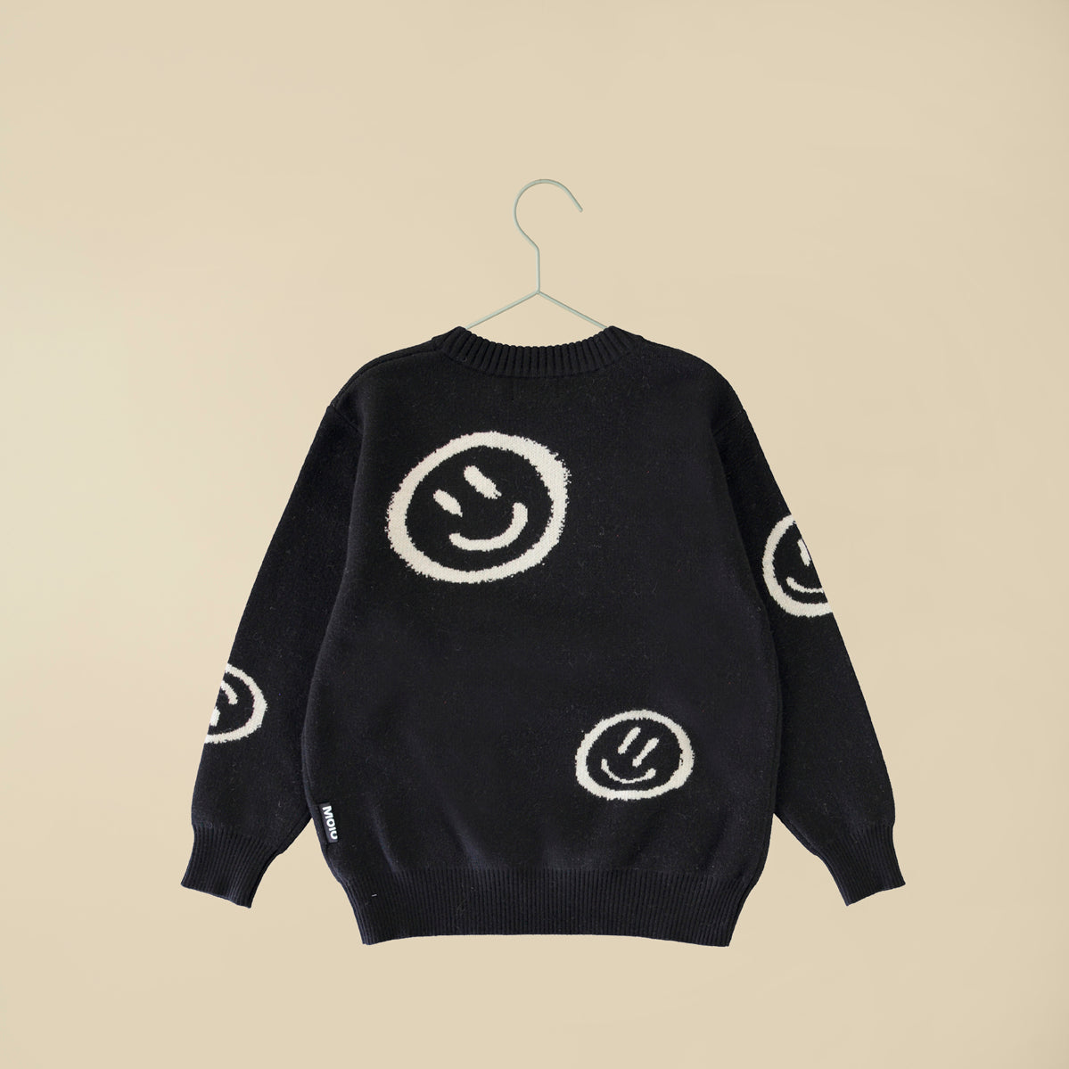 Maglione nero con stampe Smile all over