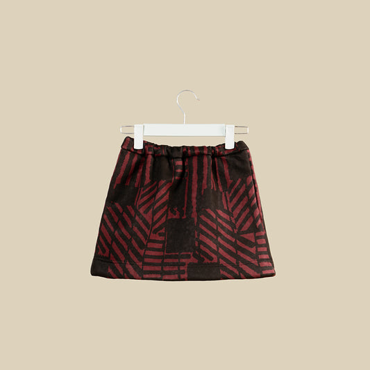 Gonna corta bordeaux con elastico in vita