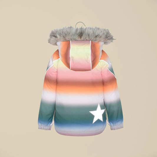 Giaccone imbottito in colori pastello con cappuccio