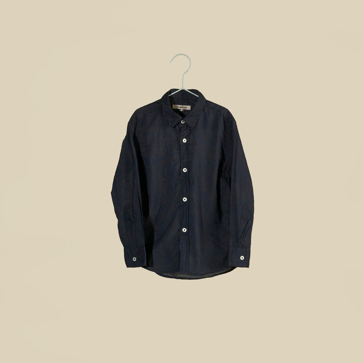 Camicia in mussola di cotone blu navy