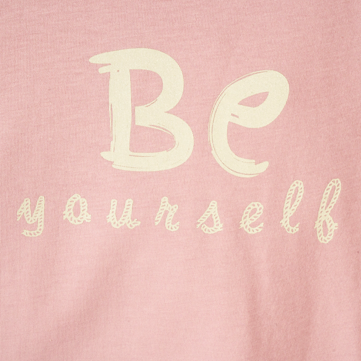T-shirt maniche corte rosa "BE yourself"