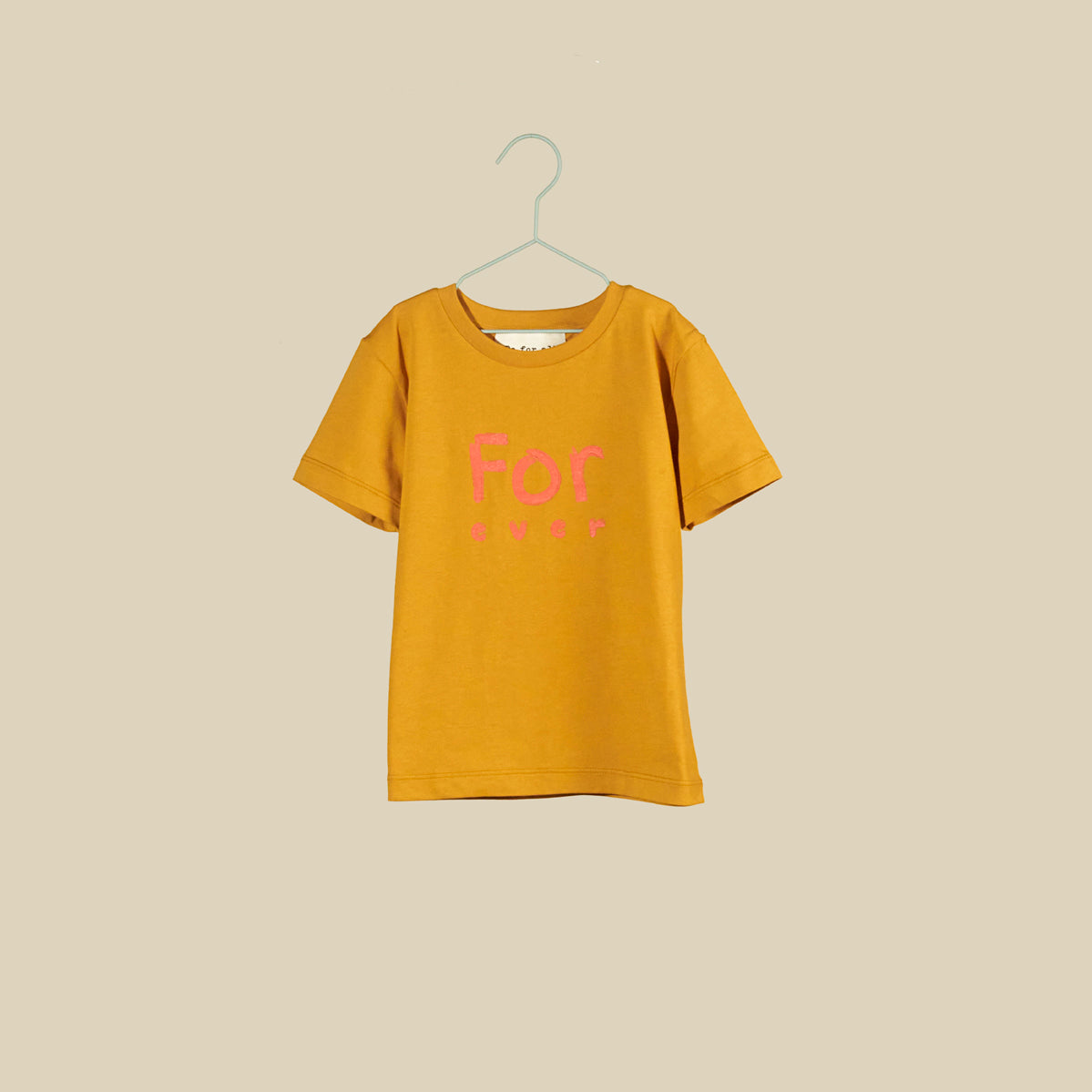 T-shirt maniche corte senape "FOR ever"