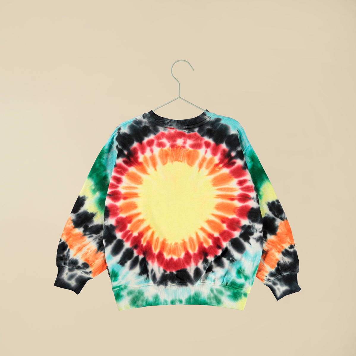 Felpa girocollo multicolor con stampa Smile