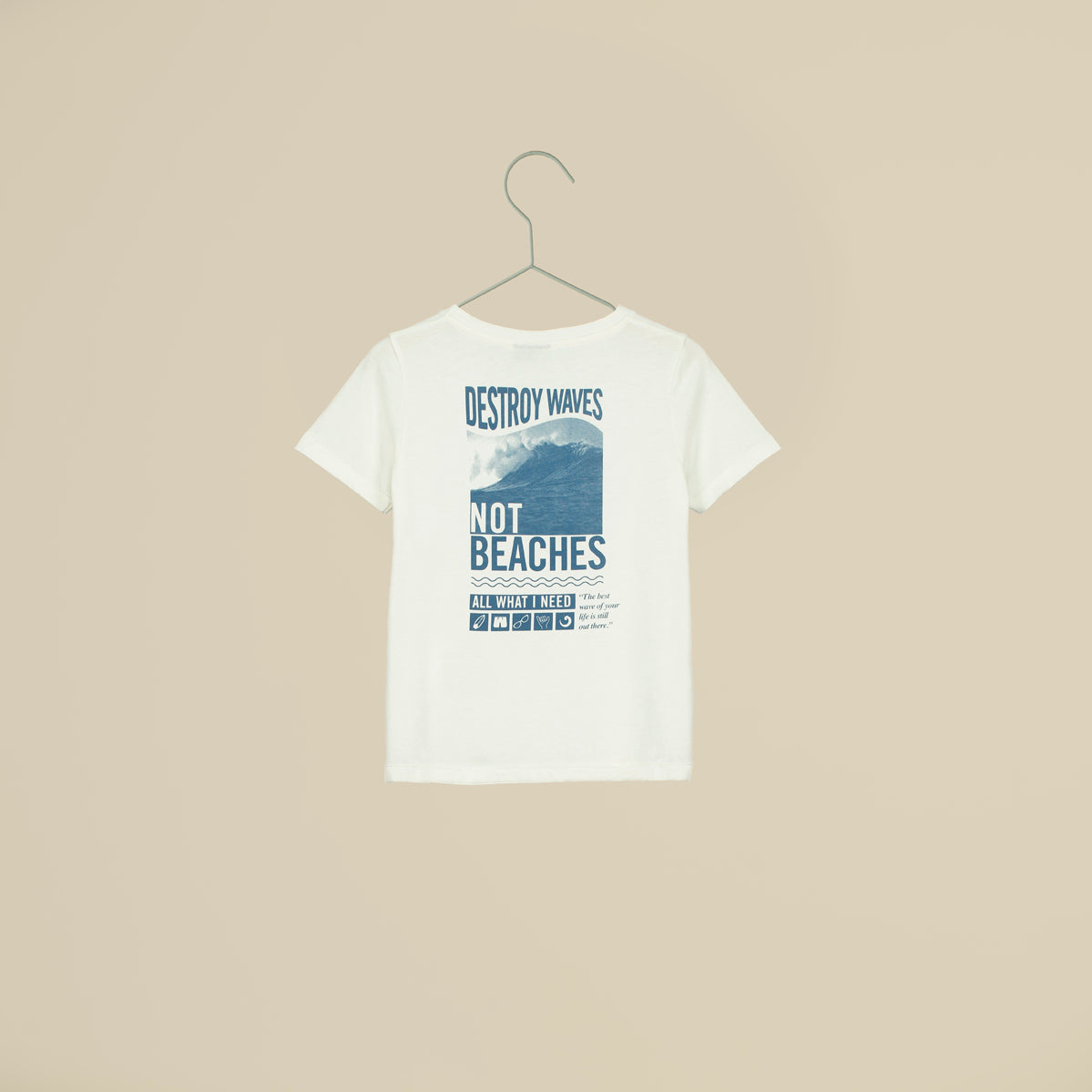 T-shirt maniche corte bianca "Catch the wave"