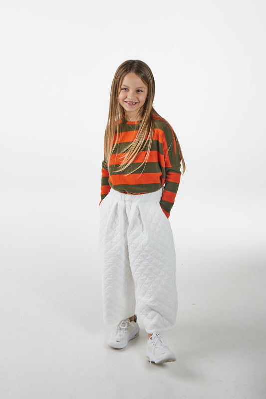 Pantalone trapuntato bianco