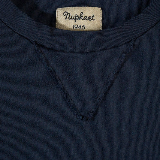 T-shirt manica corta in jersey di cotone blu navy