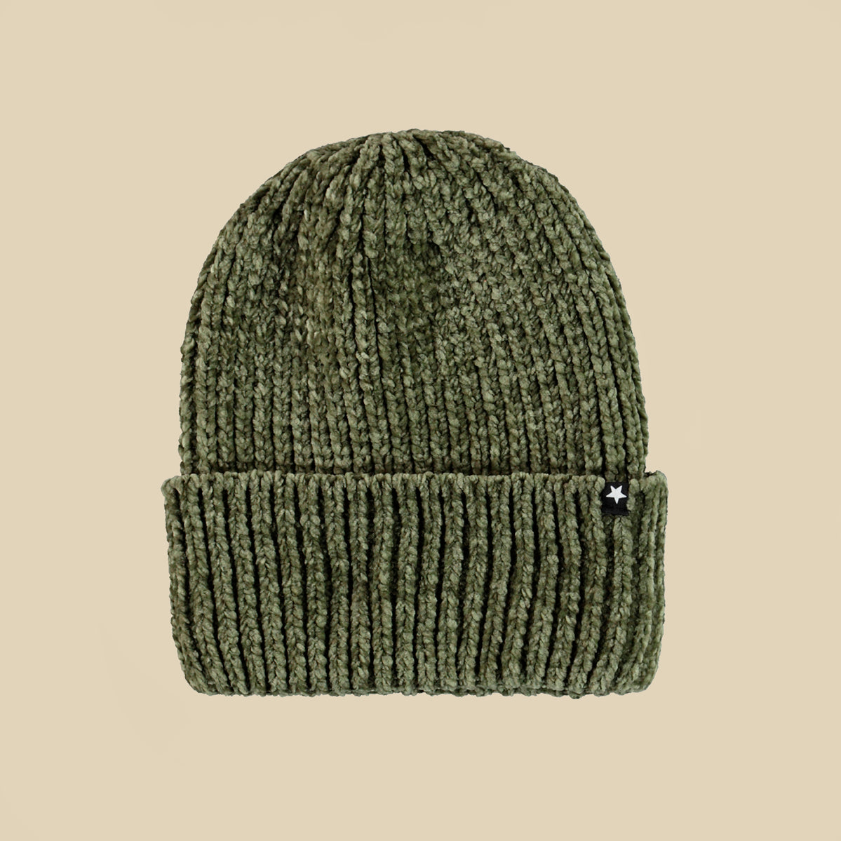 Cappellino in ciniglia verde militare