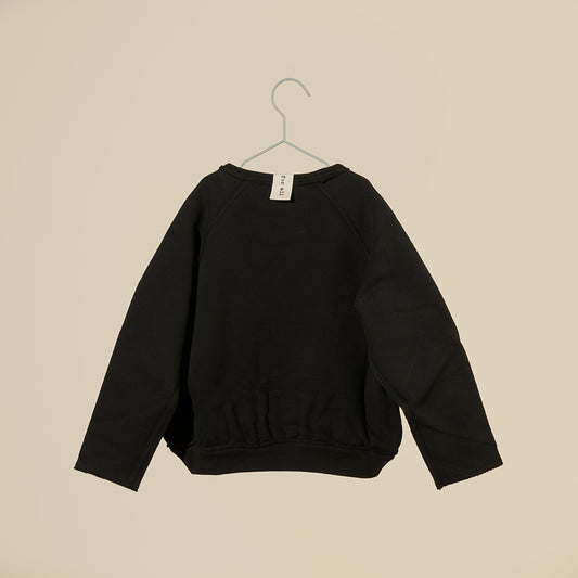 Maglia felpata nera reversibile