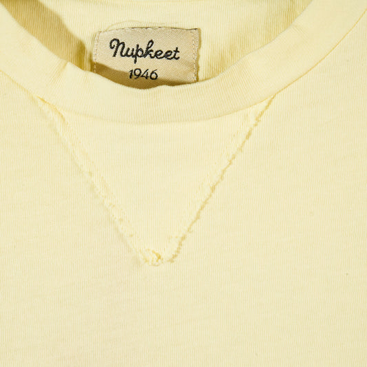 T-shirt manica corta in jersey di cotone giallo chiaro