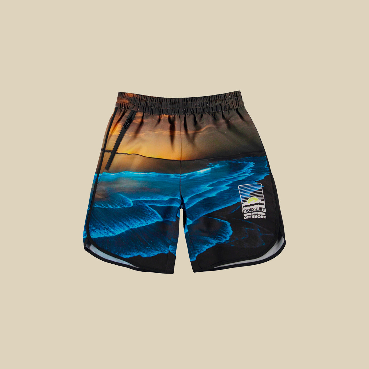 Costume boxer con stampa oceano e tramonto