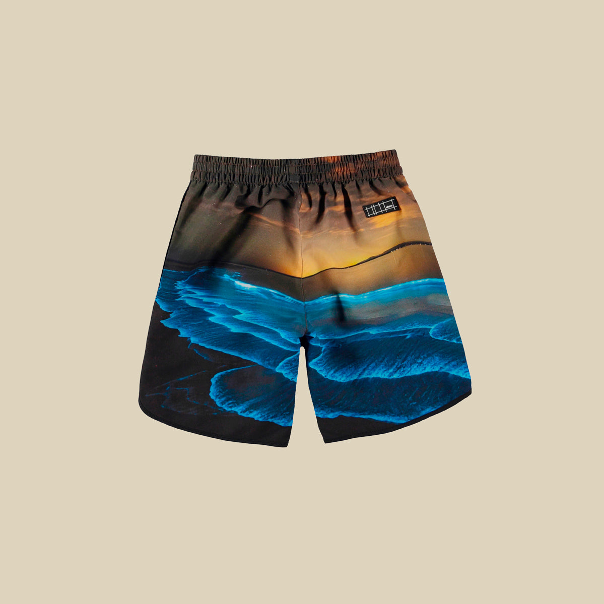 Costume boxer con stampa oceano e tramonto