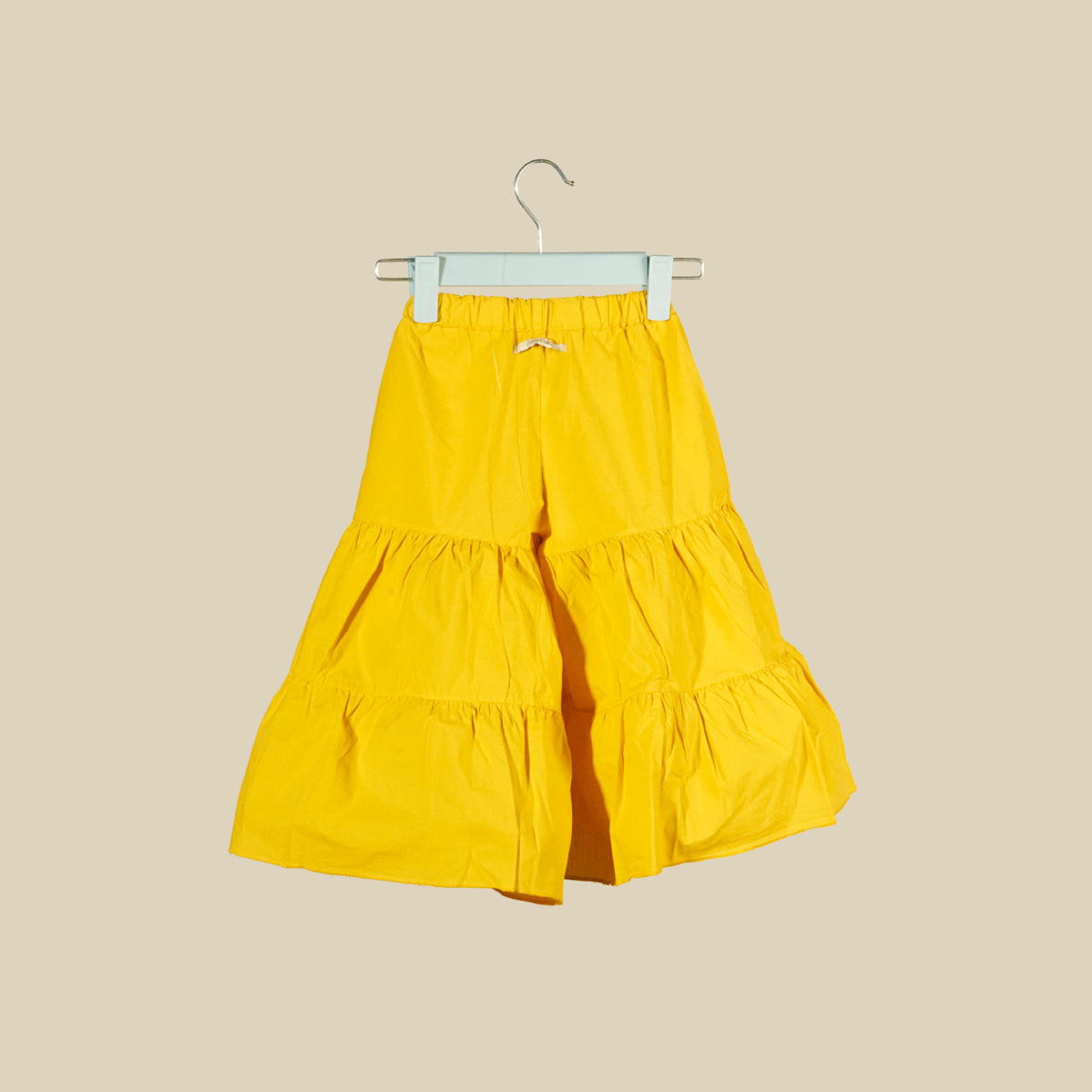Pantalone ampio a balze giallo girasole