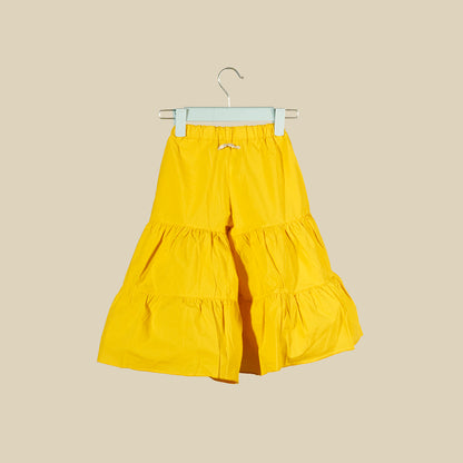 Pantalone ampio a balze giallo girasole