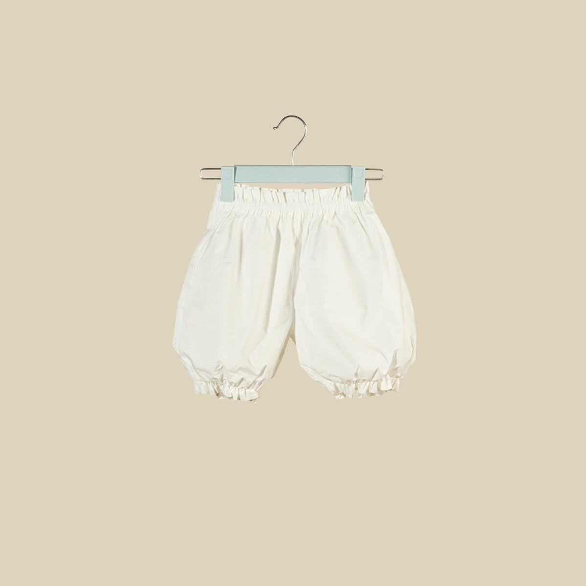 Pantaloncino coulotte bianco al ginocchio in popeline