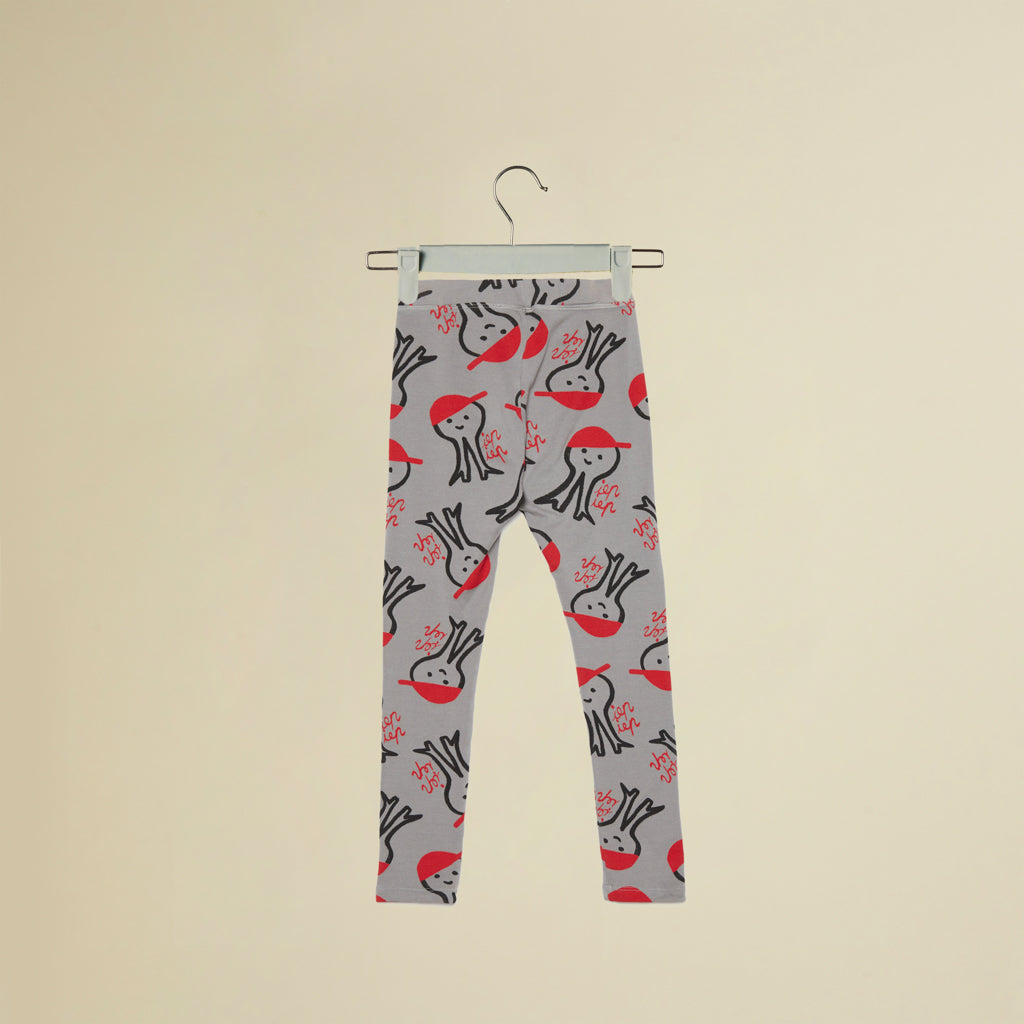 Leggings grigi con polpo con cappellino