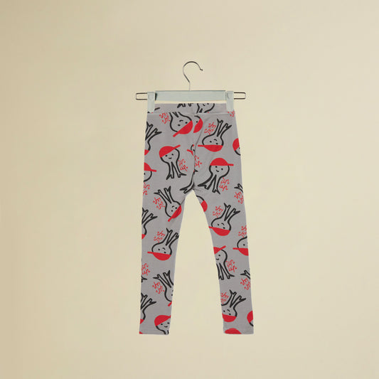 Leggings grigi con polpo con cappellino