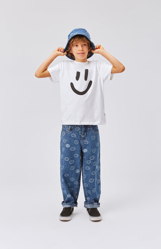 Jeans unisex cinque tasche con Smile