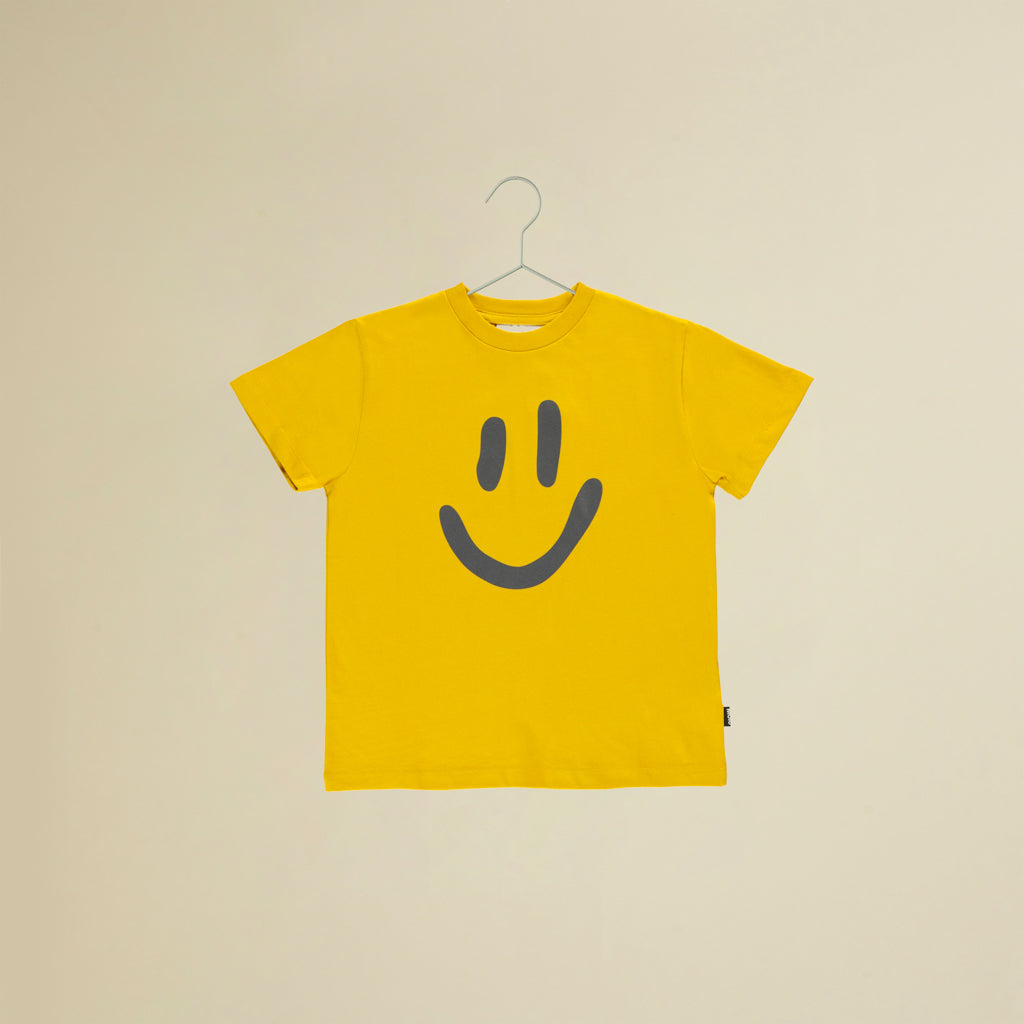 T-shirt manica corta gialla con smile