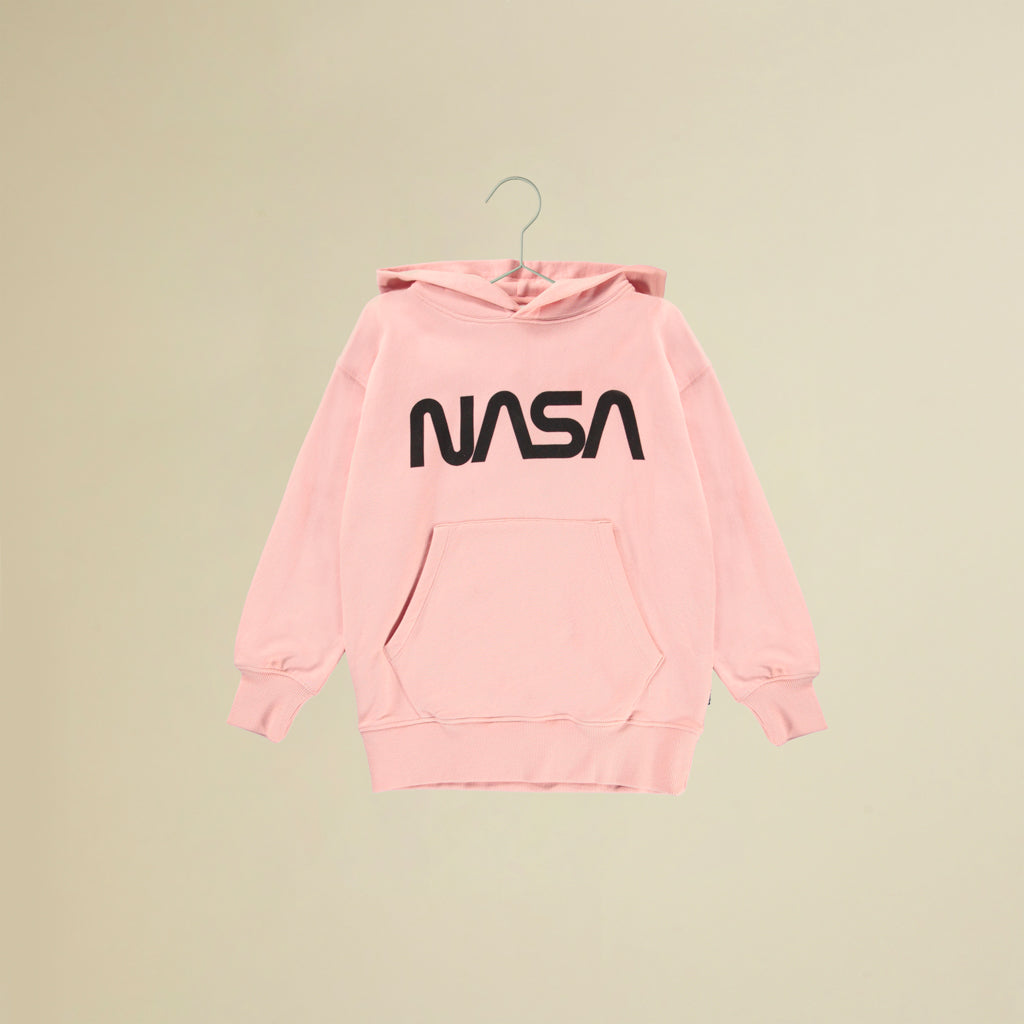 Felpa Nasa rosa maniche lunghe con cappuccio