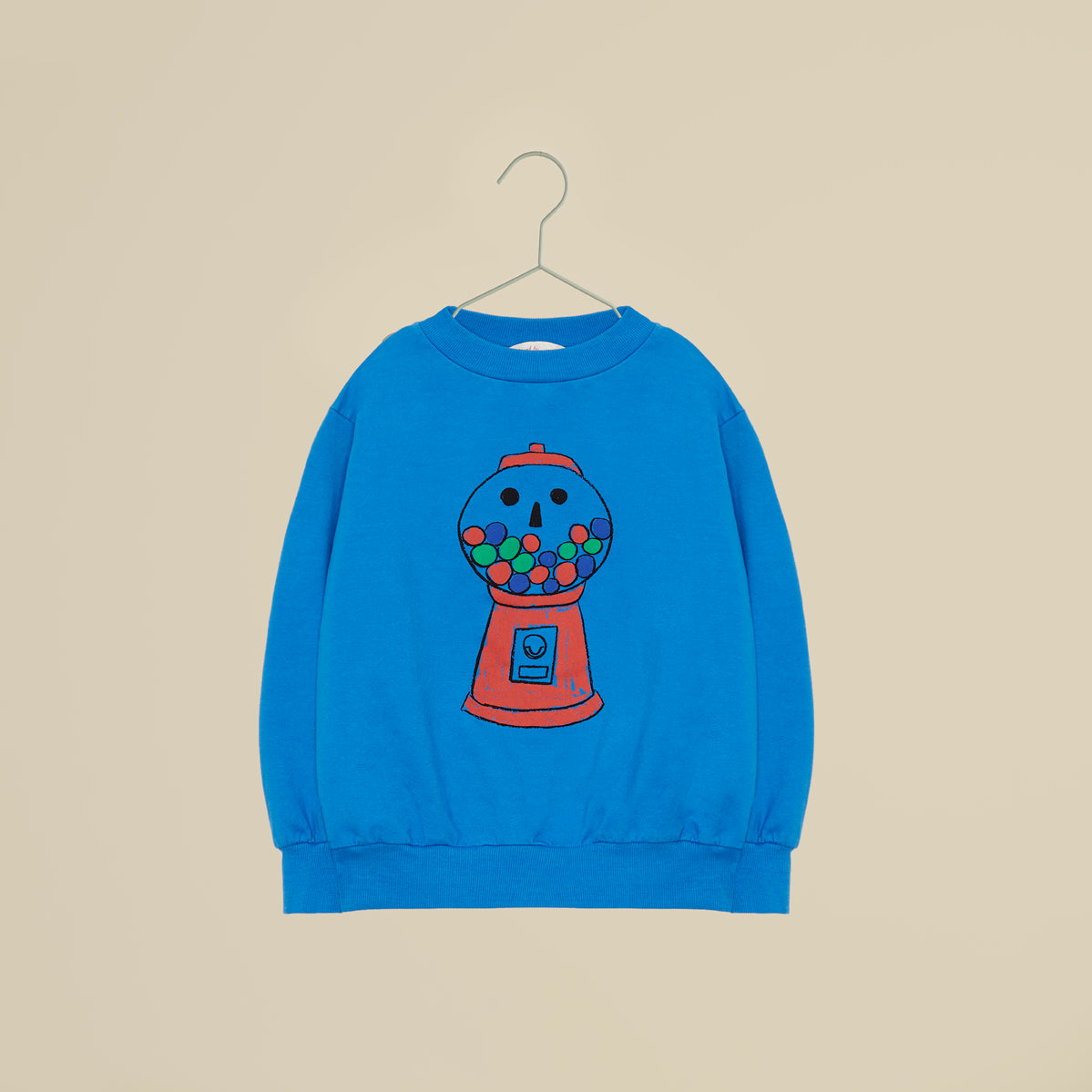 Felpa girocollo blu con cicche