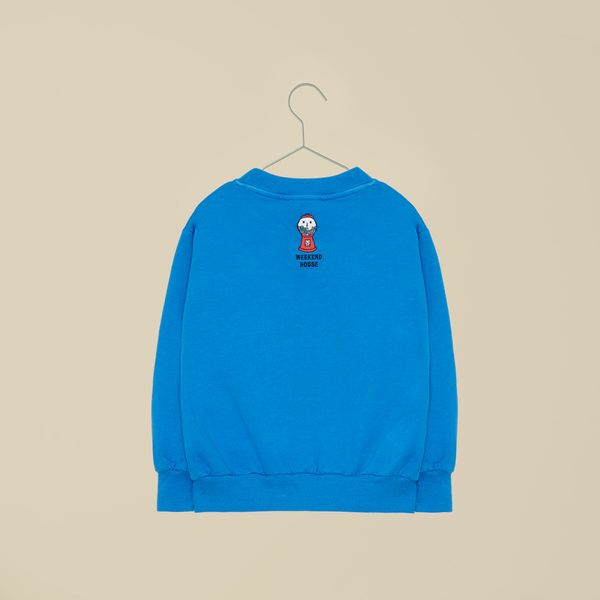 Felpa girocollo blu con cicche