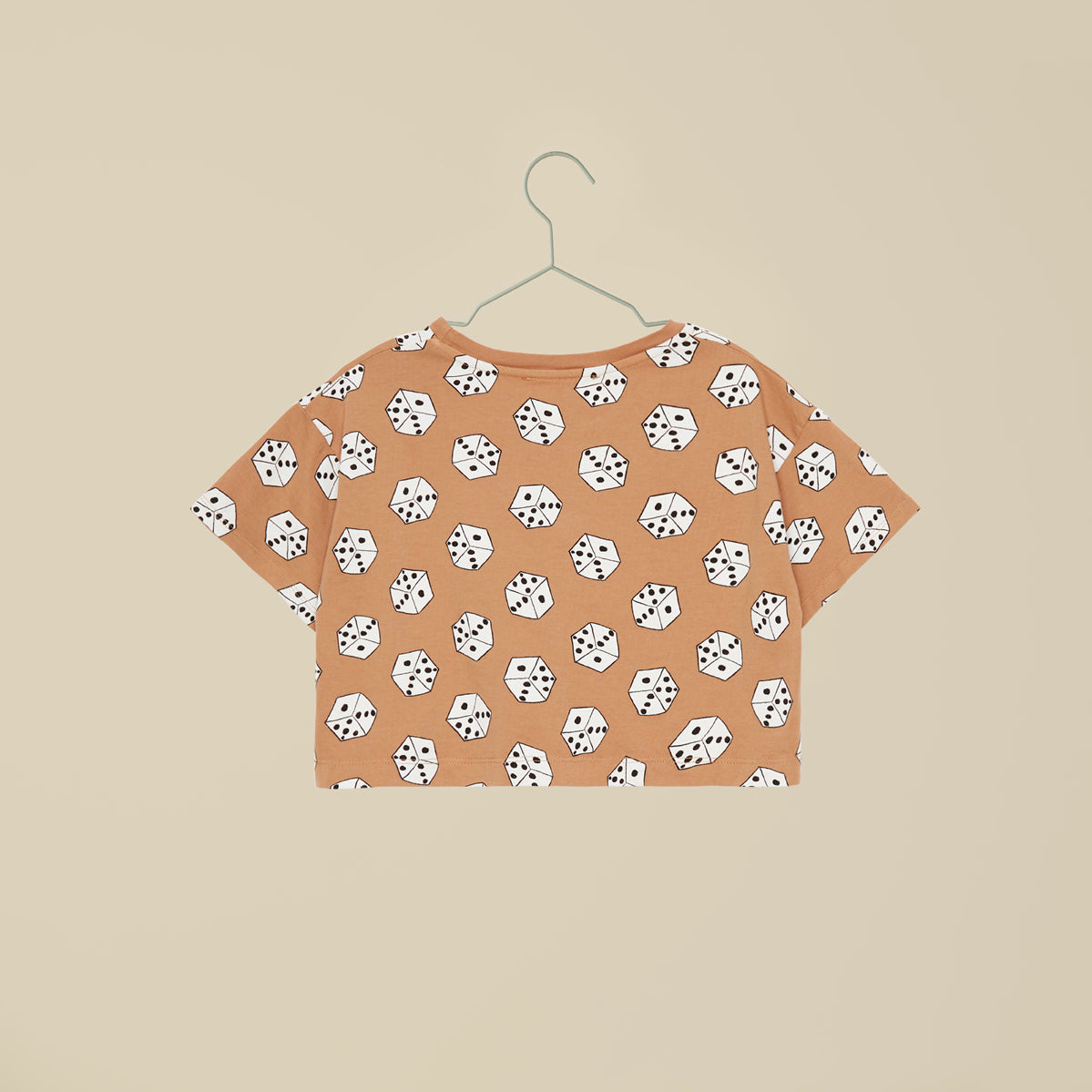 T-shirt crop con stampa con cubi