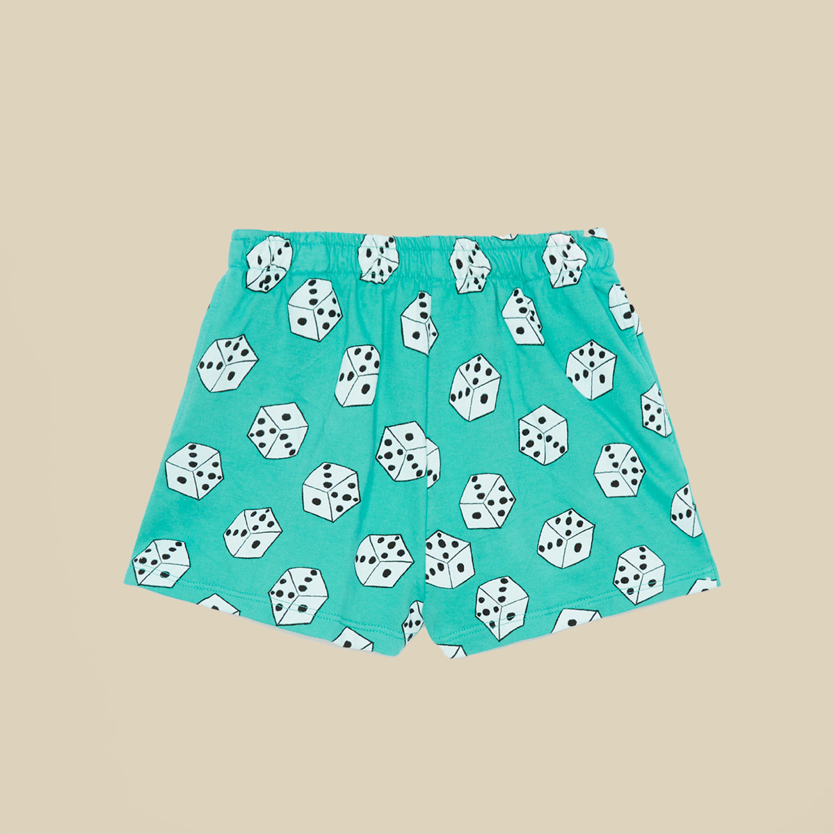 Shorts verdi con dadi