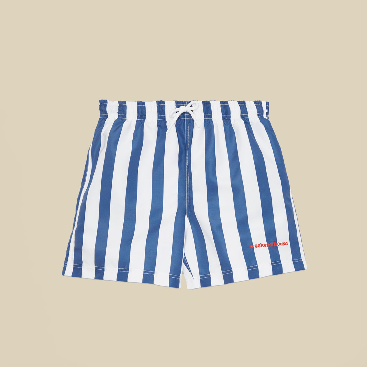 Costume boxer a righe bianche e blu