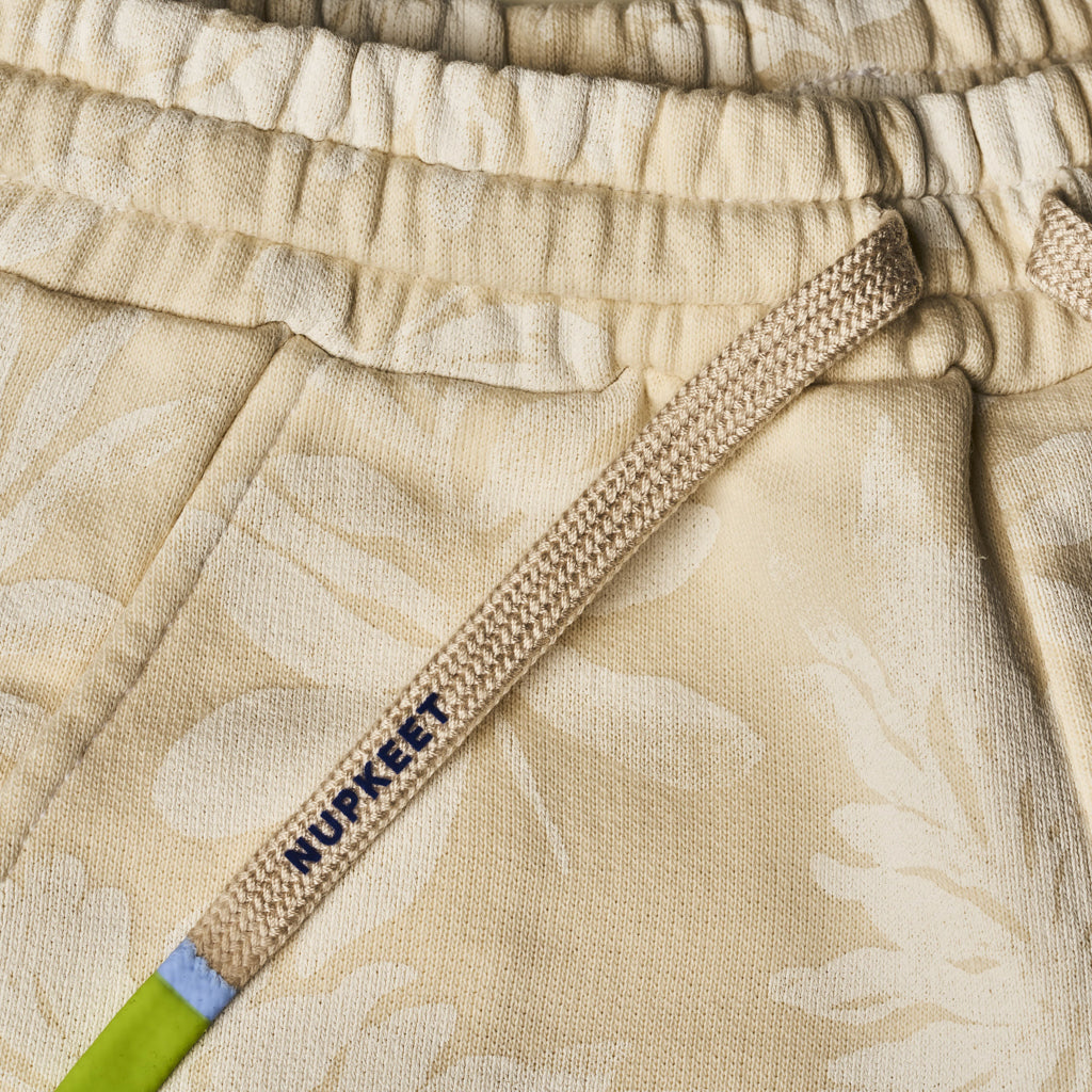 Shorts felpati con stampa foglie