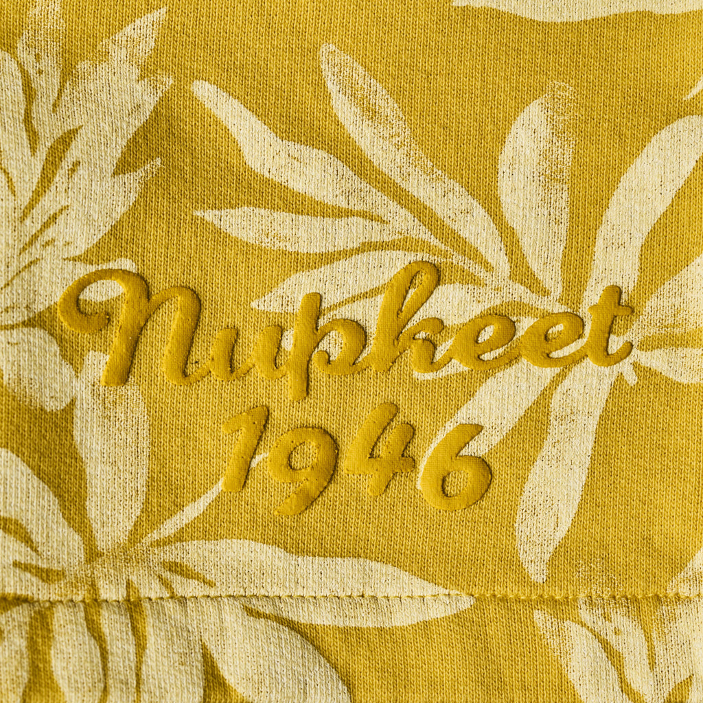 Shorts felpati con stampa foglie