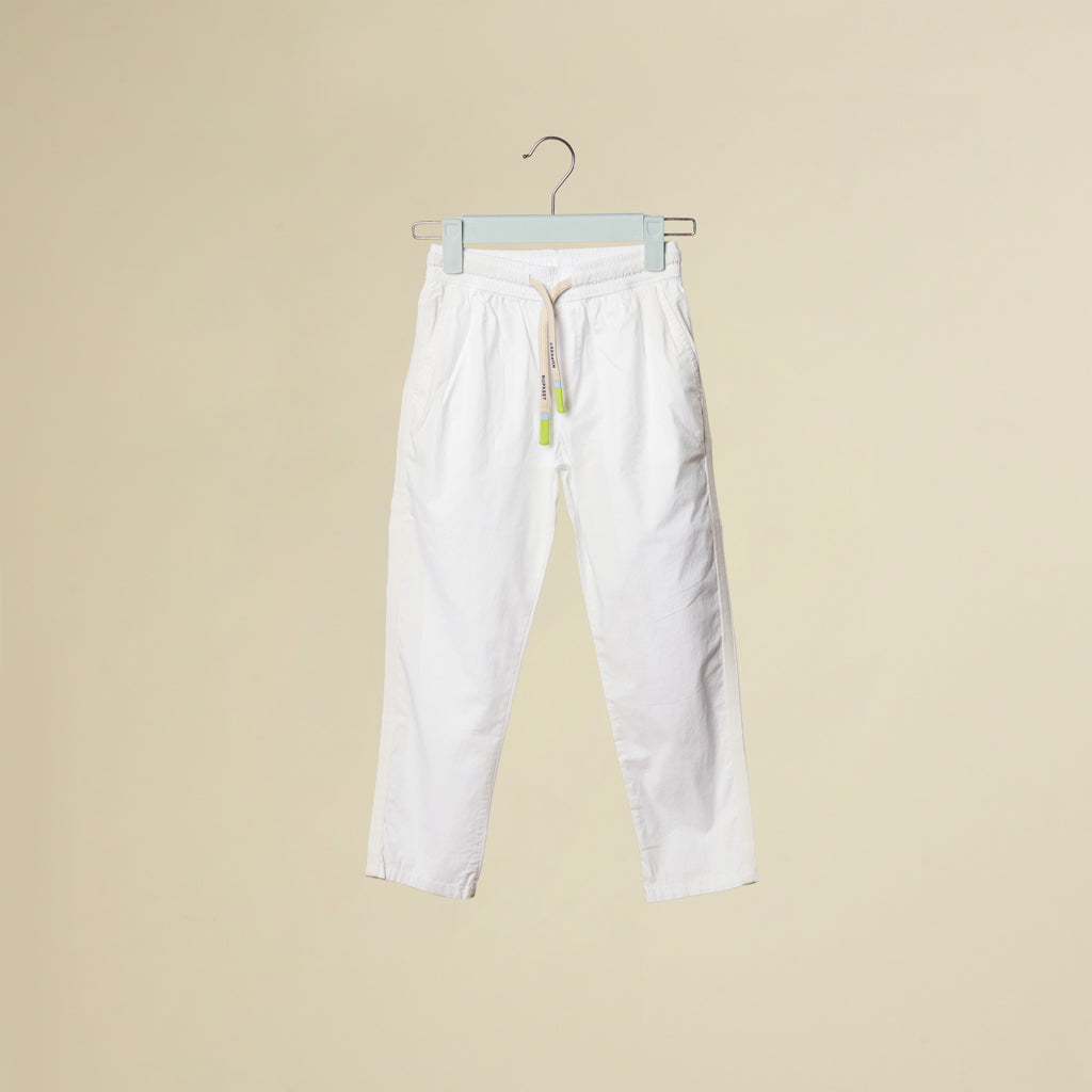 Pantalone bianco in tessuto parachute
