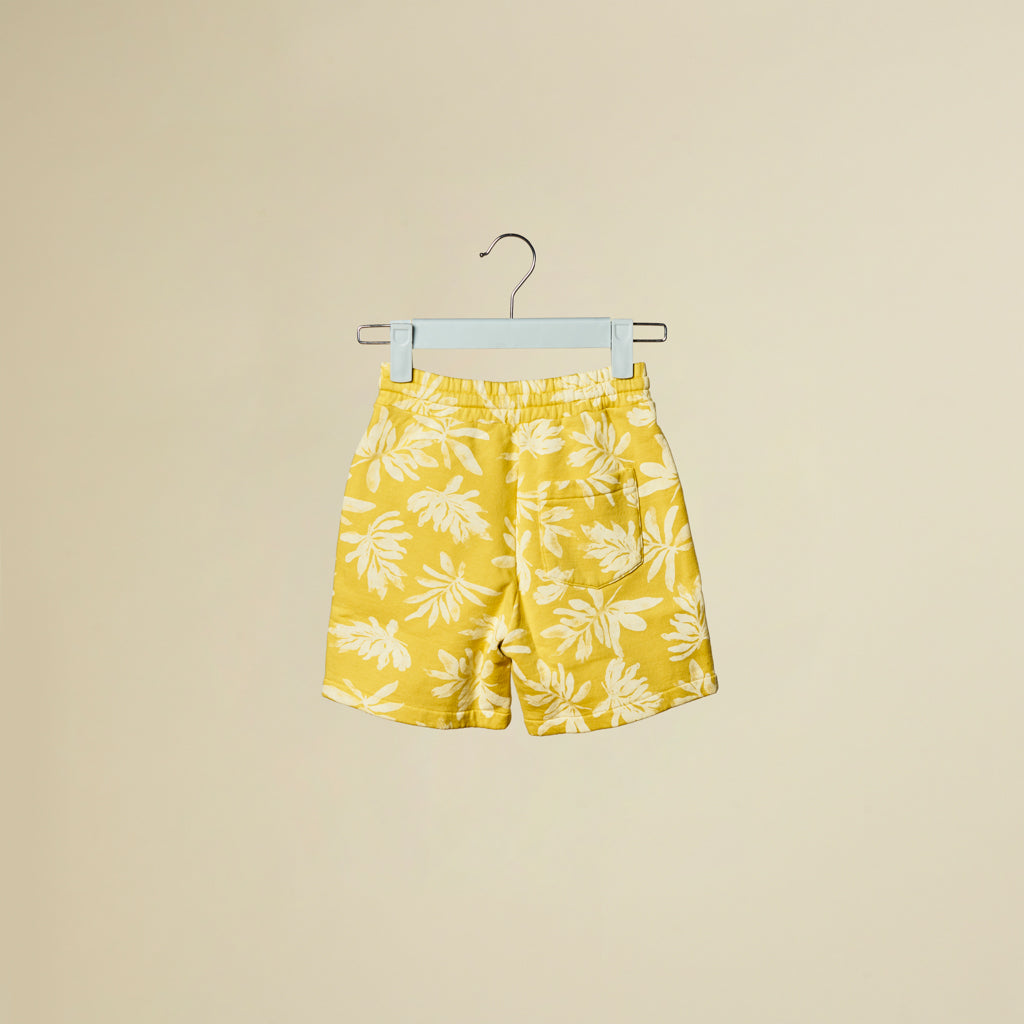 Shorts felpati con stampa foglie