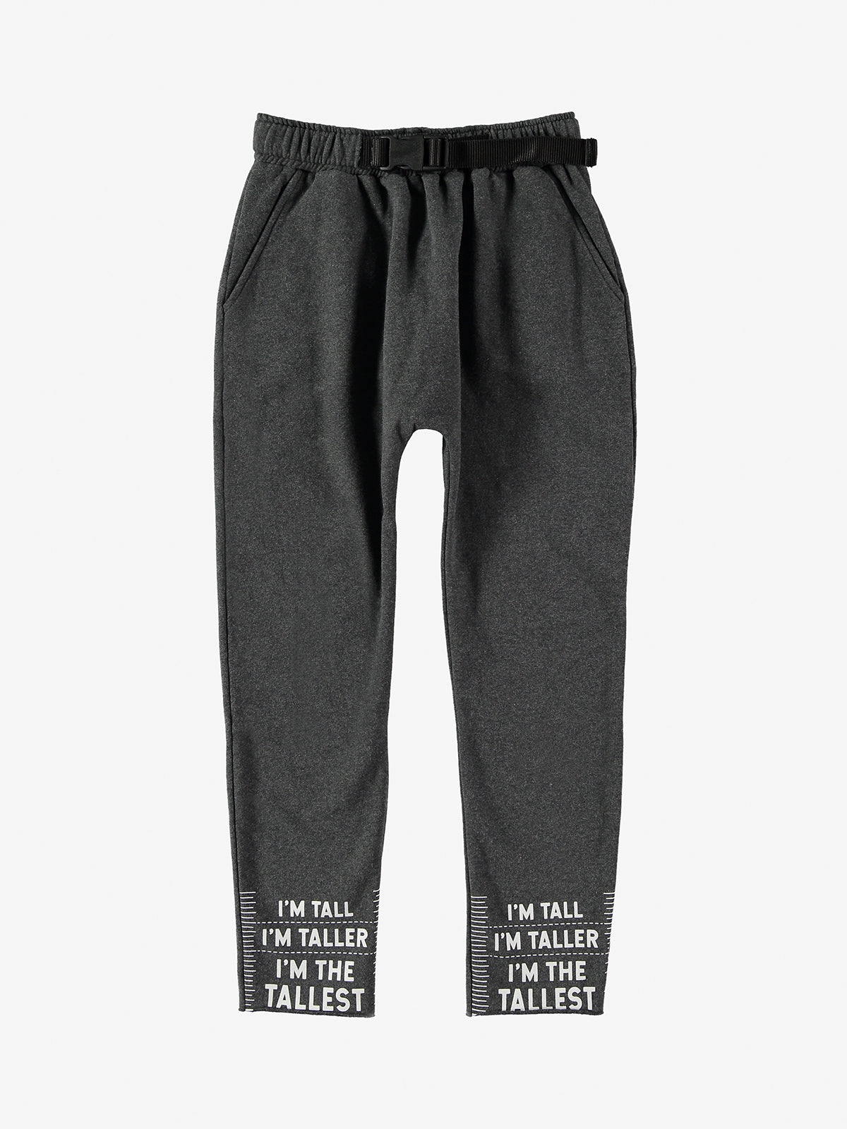 Pantalone jogger in tuta grigio scuro con cintura