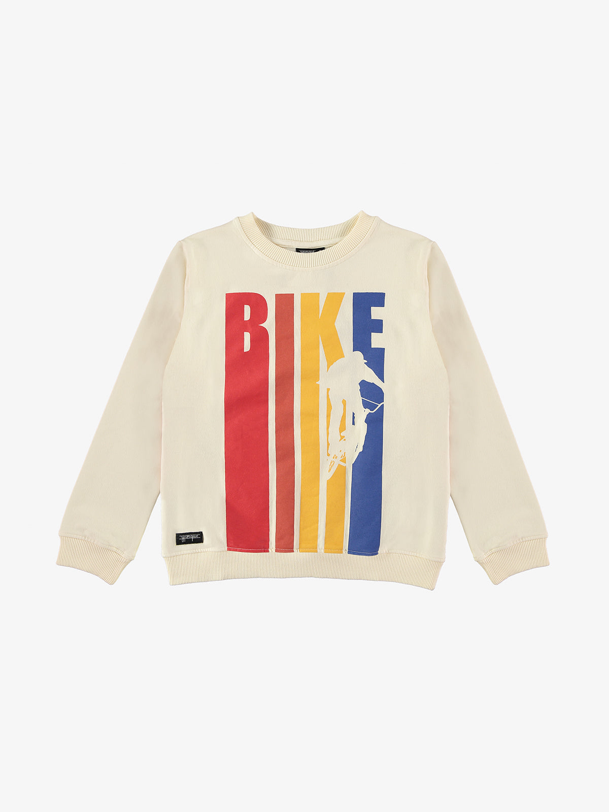 Felpa bianca con stampa biker