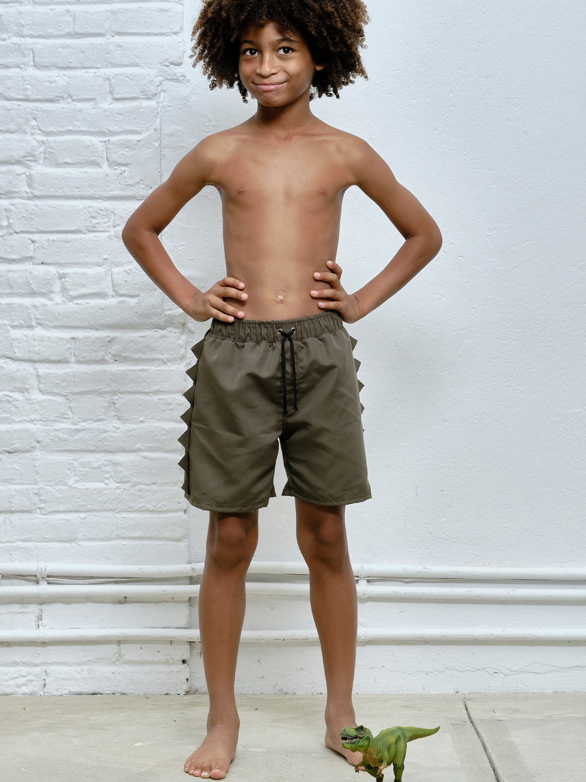 Costume boxer verde oliva Dinosauro