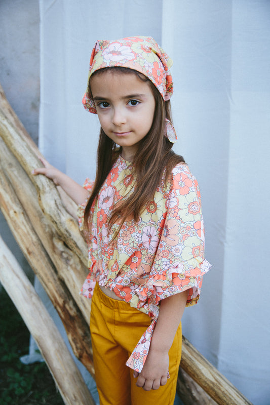 Top crop stampa floreale