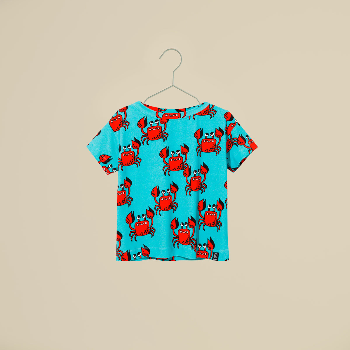 T-shirt unisex turchese con granchi